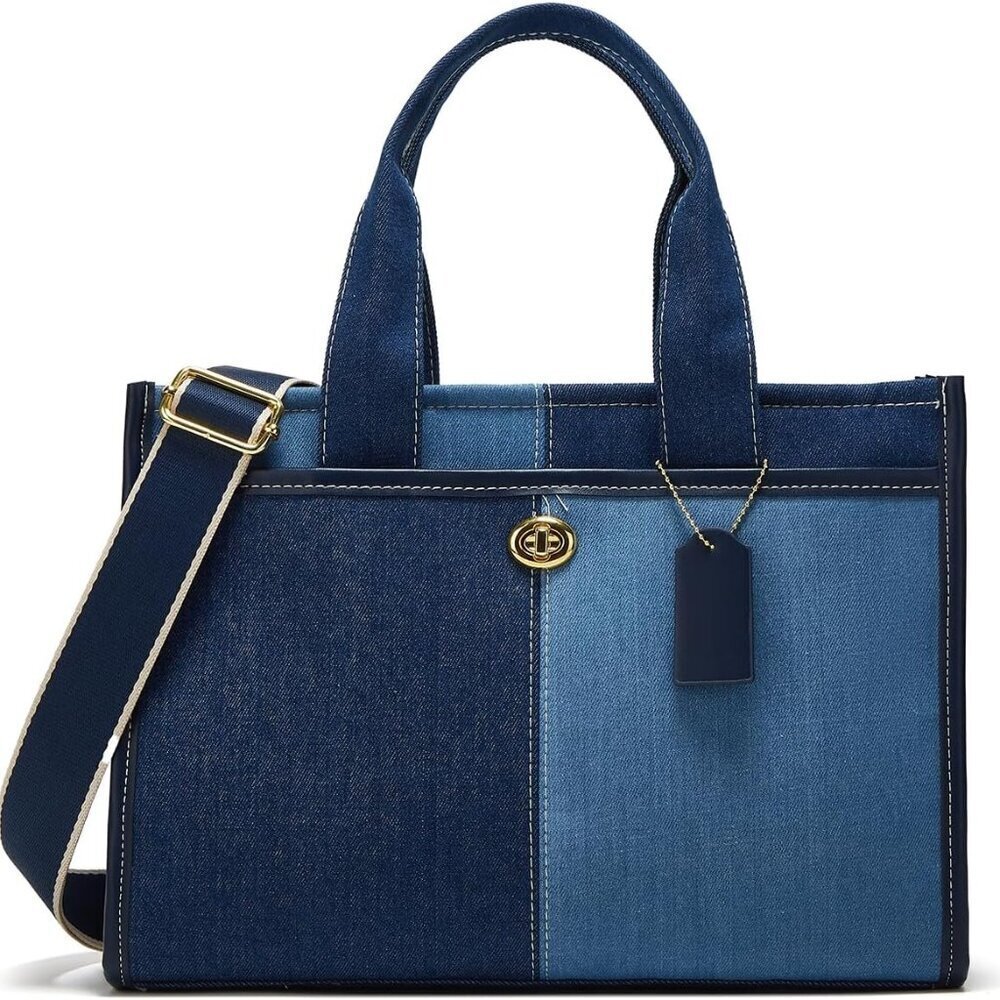 Canvas Tote Bag Women Large Denim Shoulder Bag Vintage Hobo Casual Purse